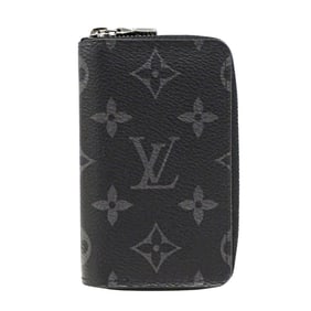 Louis Vuitton Men's Monogram Eclipse Zippy Coin Purse, Vertical, Black, M81662, Zip-Around, Card