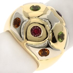 Bvlgari Loto Peridot, Rhodolite Garnet, and Citrine Ring in 18K Yellow Gold for Women