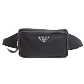 Prada logo hardware body bag nylon material women's