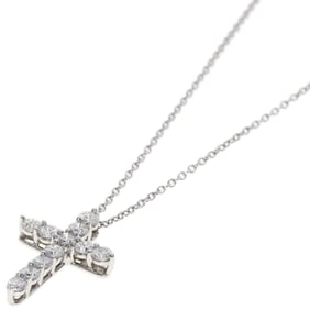 Tiffany Small Cross Diamond Necklace in Platinum PT950 for Women
