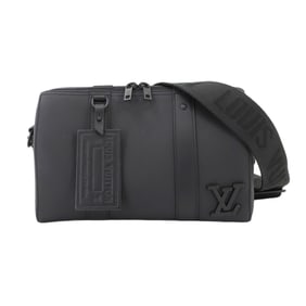 Louis Vuitton New Classics City Keepall Shoulder Bag in Aerogram Leather, Black, M59255, RFID