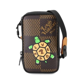 Louis Vuitton Damier Giant Double Phone Pouch Shoulder Bag N40377 Ebene, NIGO Collaboration, Turtle