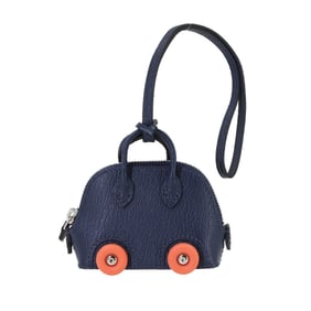 Hermes Hermès Bolide on Wheels bag charm, Chevre blue sapphire with double engraving.