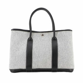 Hermes Hermès Garden Party PM Tote Bag in Toile H Leather (Black and Gray) with G Stamp