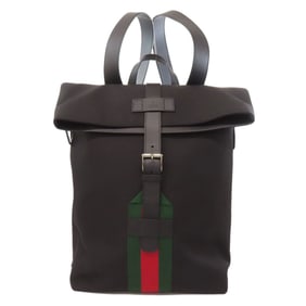 Gucci 619749 Sherry Line Backpack/Daypack in Nylon Canvas and Leather for Women