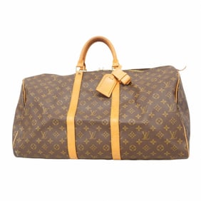 Louis Vuitton Monogram Keepall 55 Boston Bag M41424 Brown Men's and Women's