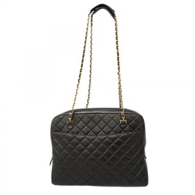 Chanel Matelasse Tote Bag, Lambskin, Black, Chain, Women's