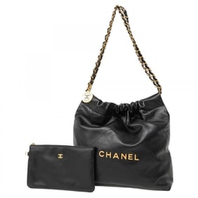 Chanel Shoulder Bag Chain 22 Calfskin Black Women's