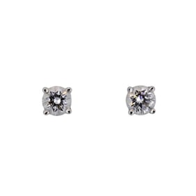 Tiffany Solitaire Earrings 1PD Pt950 Platinum Diamond Women's