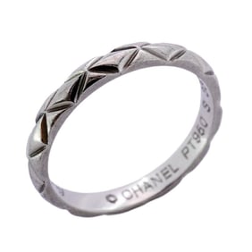 Chanel Matelasse Ring, Pt950 Platinum, #48, Women's