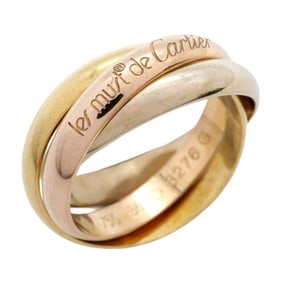 Cartier Trinity Ring, Classic Model, 18K Yellow Gold, White Pink #55, for Men and Women