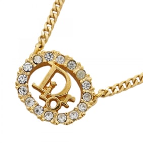 Christian Dior necklace, GP plated rhinestone gold for women