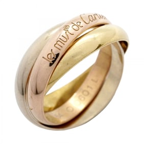 Cartier Trinity Ring, Classic Model, 18K Yellow Gold, White Pink #54, Women's