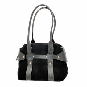 Salvatore Ferragamo Shoulder Bag, Suede, Black, Women's, P1759131