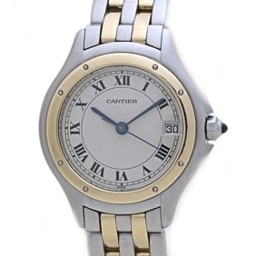 CARTIER Panthere Cougar SM W35005B6 Women's Watch 18K Yellow Gold xSS 40172