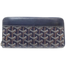 GOYARD Matignon GM Round Long Wallet, Navy, Women's, 188599