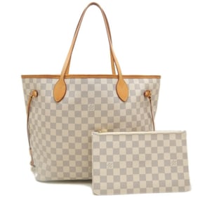 LOUIS VUITTON Damier Azur Neverfull MM N41361 Tote Bag White Women's 253340