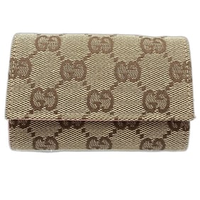 GUCCI Wallet/Coin Case 120964 Coin Purse GG Canvas Beige Pink Women's 188594