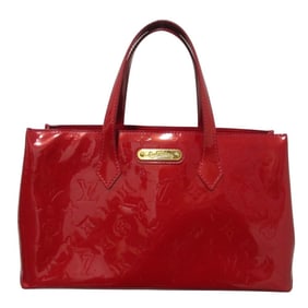 LOUIS VUITTON Monogram Vernis Wilshire PM Handbag M93642 Red Women's