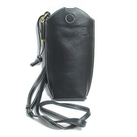 LOEWE Anagram Gate Pocket Shoulder Bag Pochette Black Women's