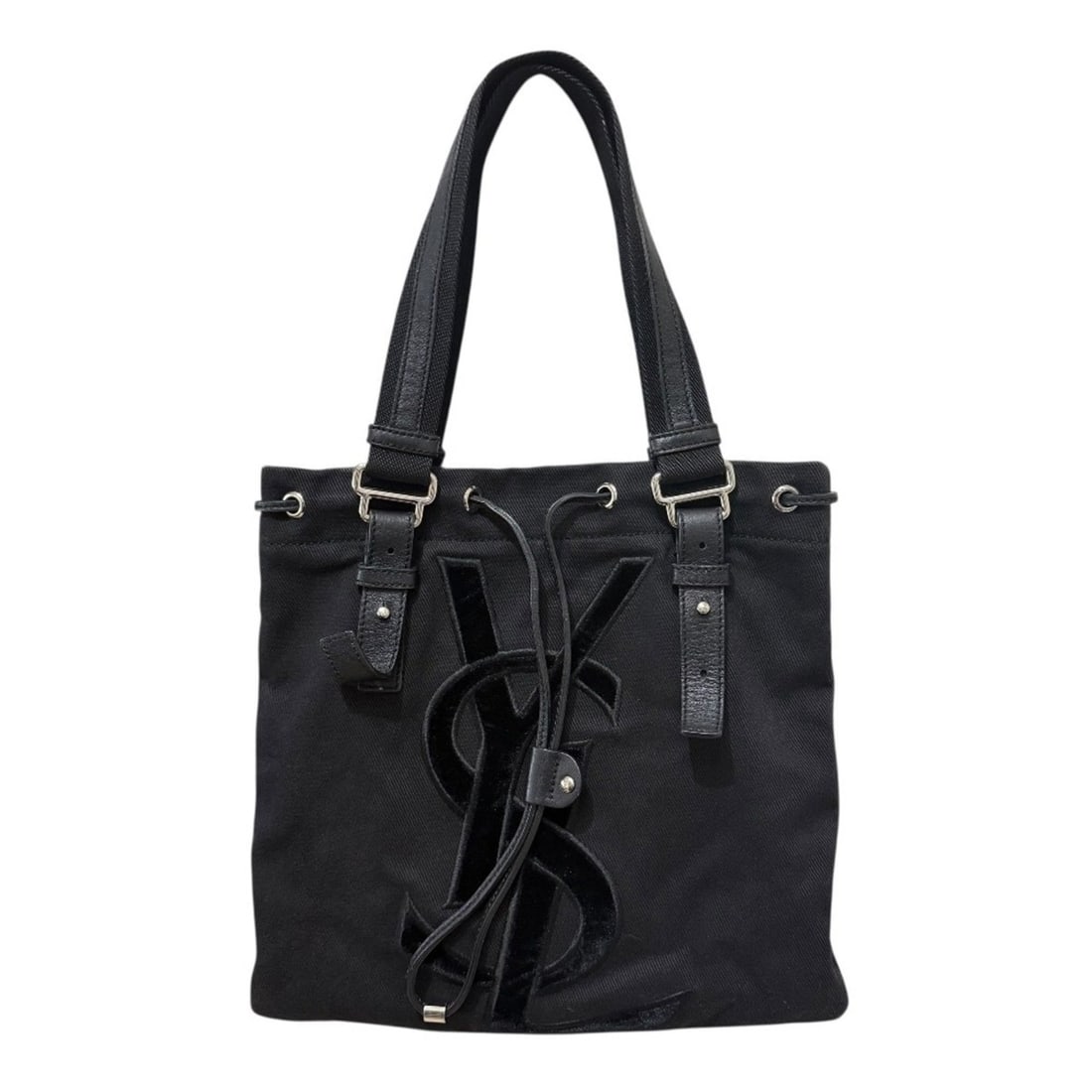Yves Saint Laurent Rive Gauche Cassandra Logo Kahala Tote Bag in Black for Women: --- Catalog ---Category: SizeSize (HxWxD): 27cm x 29cm x 1cm / 10.62'' x 11.41'' x 0.39''Category: DesignType: Tote bagColor: BlackGender: WomenCategory: GeneralBrand: Yves Saint Laurent--- Item List