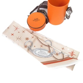 2025AW HERMES C'est la Fete Silk Twilly Scarf Beige Women's