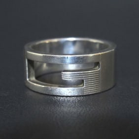 GUCCI Branded G Cutout Ring in Ag925 Silver for Women