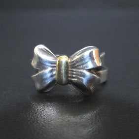 Tiffany & Co. Ribbon Ring, 925SV x 750 Silver Gold, Women's