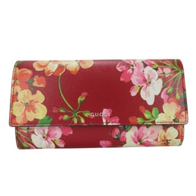Gucci Blooms Flower Print Leather Long Wallet 410100 Red Bifold Women's GUCCI