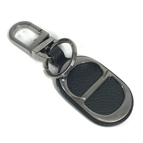 Christian Dior Dior CD logo bag charm key ring holder leather women's black