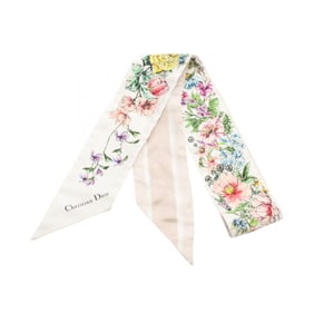 Christian Dior Dior Mitzah Scarf, Silk, Women's, White, Beige, Multicolor, 24FCO106I606