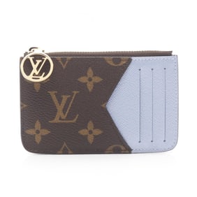Louis Vuitton Porte Carte Romy Monogram Blue Frost Leather Wallet/Coin Case for Women, Brown and