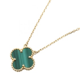 Van Cleef & Arpels Vintage Alhambra Malachite Necklace, 18K Yellow Gold, Women's, Gold and Green,