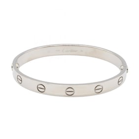 Cartier Love Bracelet, 18K White Gold, Women's, Silver, B6067617