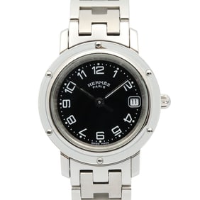Hermès Clipper Watch, Stainless Steel, Women's, Black, CL4.210