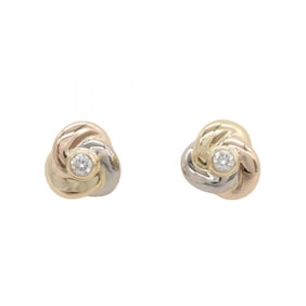 Cartier Baby Trinity Earrings (2PD) in 18K Yellow Gold, White and Pink Gold with Diamonds. Available