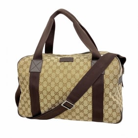 Gucci Boston Bag in GG Canvas (268163), Brown and Beige, 2-Way for Men Women (P1752731)