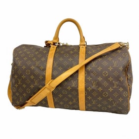 Louis Vuitton Monogram Keepall Bandouliere 50 Boston Bag M41416 Brown Men's Women's P1752130