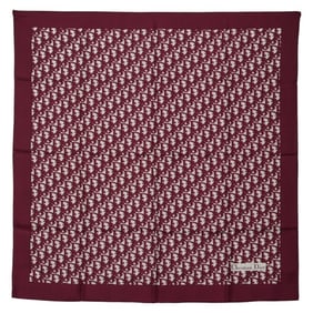 Christian Dior Dior Trotter Scarf, Wine Red and White Silk, Women's,