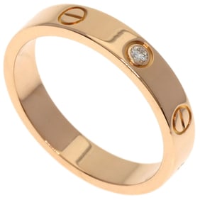 Cartier Mini Love Ring, 1 Diamond, #56, 18K Pink Gold, Women's