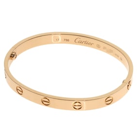 Cartier Love Bracelet #17 (No Driver) 18K Pink Gold Women's