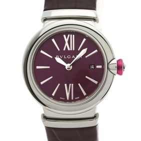 Bvlgari LU28S Lucea Women's Stainless Steel Watch with Leather Strap
