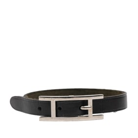 Hermes Api 3 Bracelet in Black with Silver Hardware and Leather, Women's HERMES
