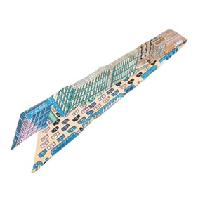 Hermès Twilly PANTIN CITY Pantin City Scarf, Brown, Blue, Multicolor, Silk, Women's, HERMES
