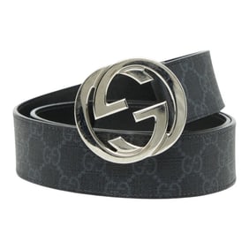 Gucci GG Supreme Belt Size: 95 38 411924 Black Gray Men's GUCCI