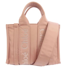Chloé Chloe Woody Tote 2-Way Handbag Nylon Material Women's