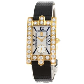 Harry Winston 310LQG Avenue Classic Watch, 18K Yellow Gold, Leather, Diamond, Women's