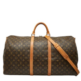 Louis Vuitton Monogram Keepall Bandouliere 60 Boston/Shoulder Bag, 2-Way, M41412, Brown Leather,