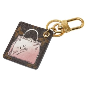 Louis Vuitton Monogram Bag Charm Keychain Brown Pink Plated Women's LOUIS VUITTON
