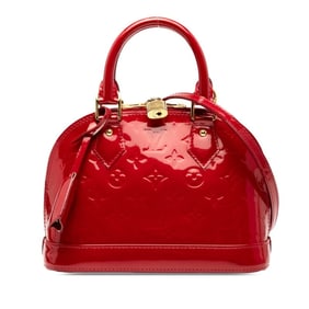 Louis Vuitton Monogram Vernis Alma BB Handbag/Shoulder Bag, 2-Way, M91606, Pomme d'Amour, Red Patent